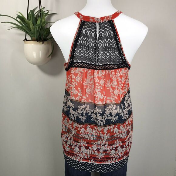 Anthropologie Meadow Rue Annora Crochet Halter Tank Top Semi Sheer Blouse Size M - Picture 5 of 11